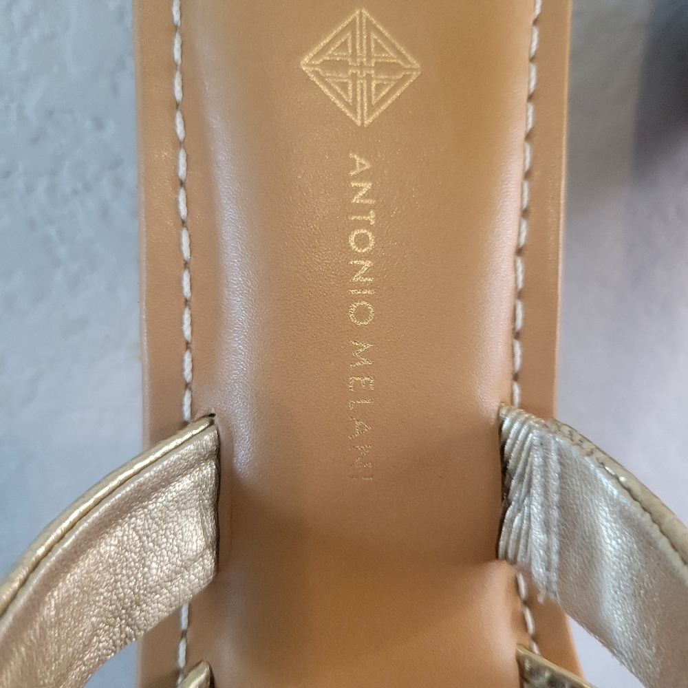 ANTONIO MELANI Metallic Gold Sandals - Picture 4 of 5